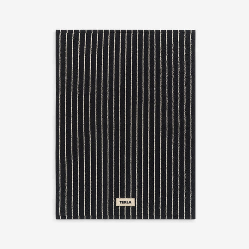 Terry Bath Mat Black Stripes Lifestyle