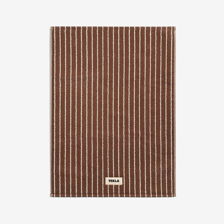 Terry Bath Mat Rust Stripes Front