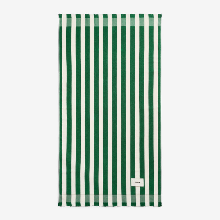 Beach Towel Green Deck Stripes