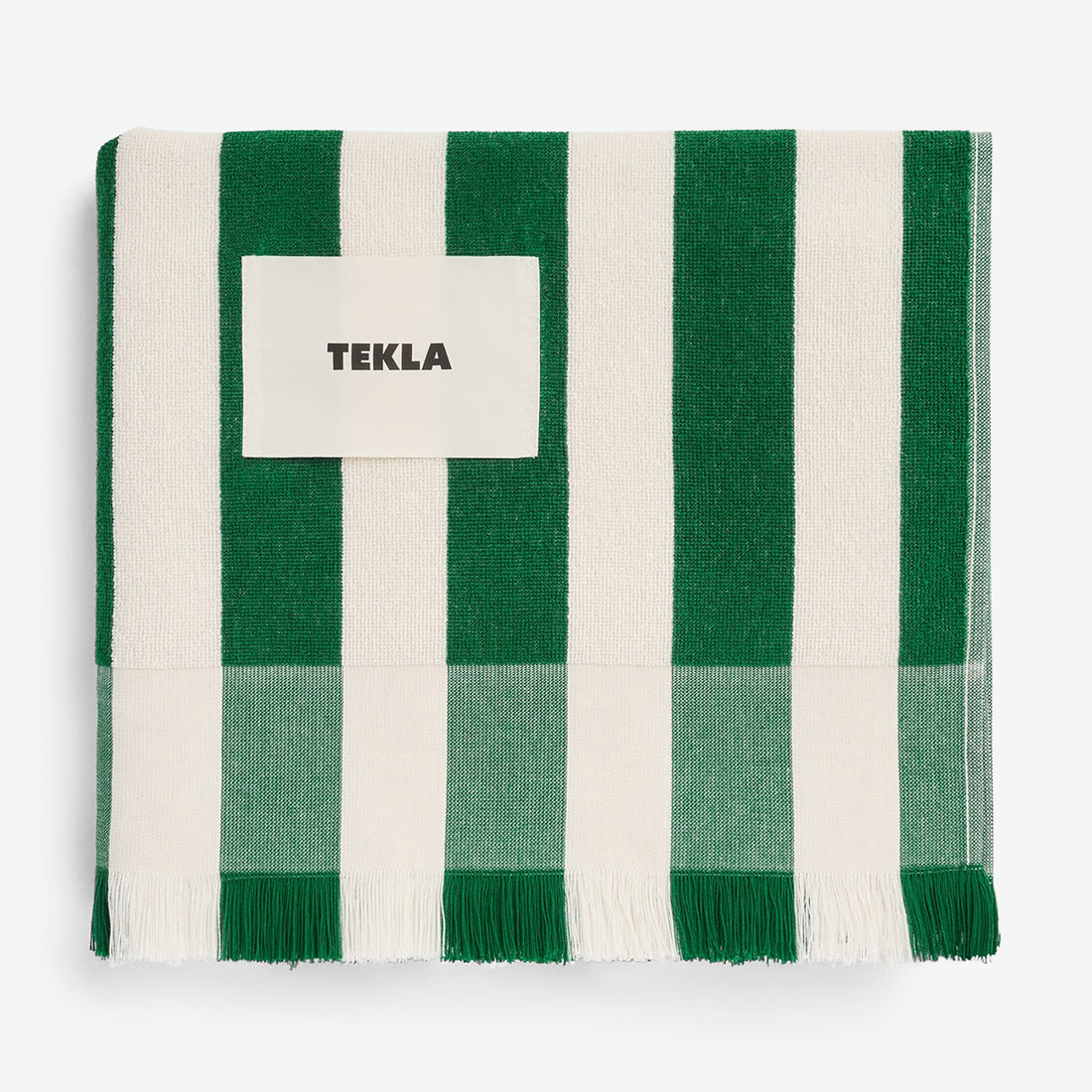 Beach Towel Green Deck Stripes Lifestyle