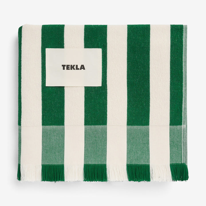 Beach Towel Green Deck Stripes Front
