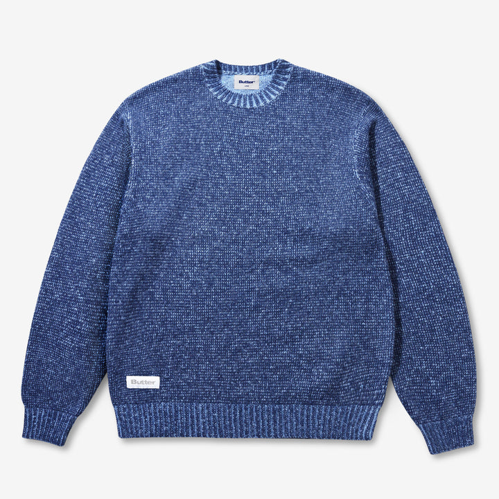 Textured Knit Sweater Navy Front