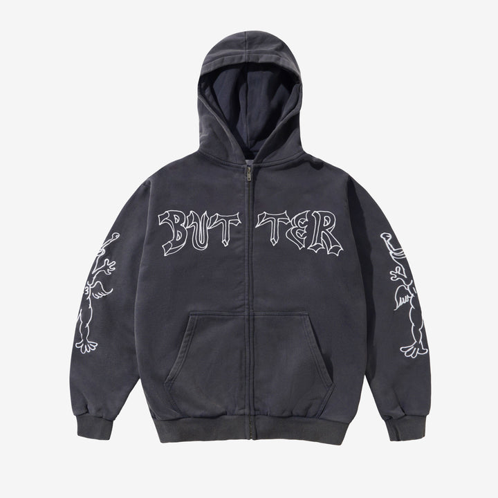 Daniel Johnston Thirteen Zip-Thru Hood Washed Navy Front
