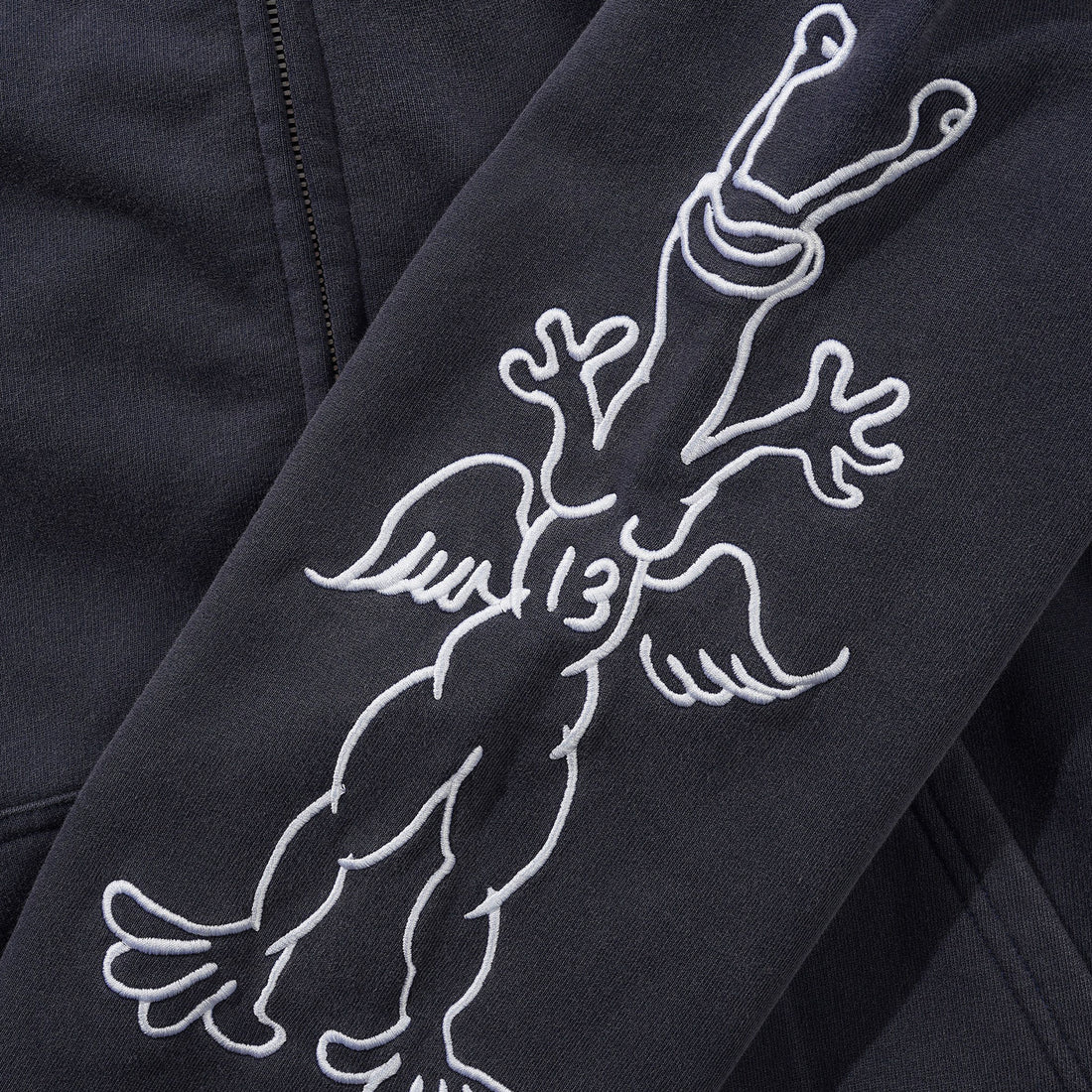 Daniel Johnston Thirteen Zip-Thru Hood Washed Navy Tees
