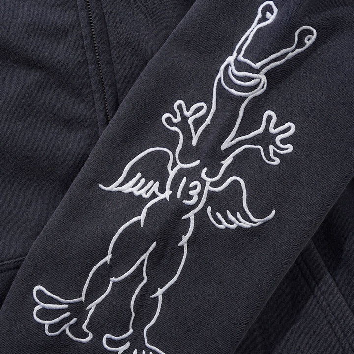 Daniel Johnston Thirteen Zip-Thru Hood Washed Navy