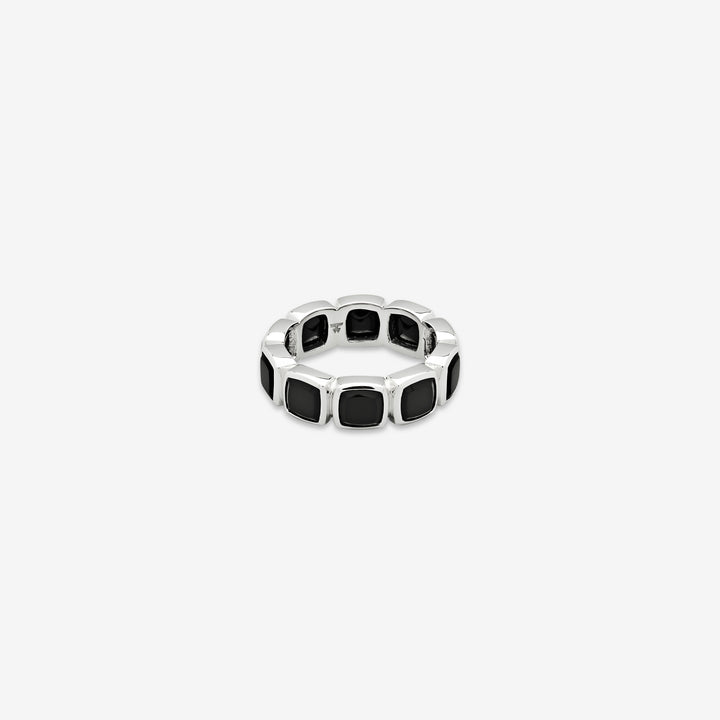 Cushion Band Black Onyx (M) Silver Front