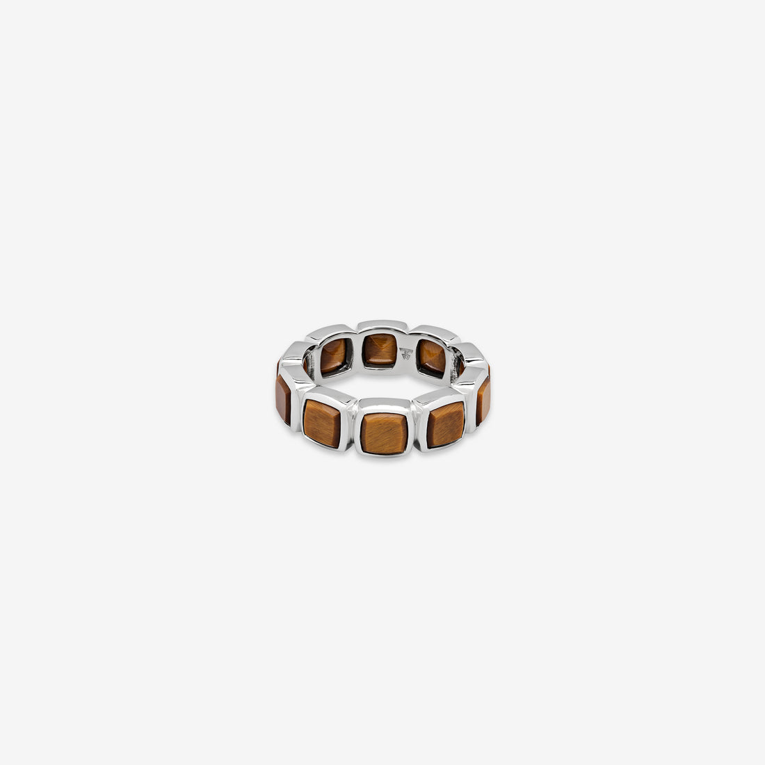 Cushion Band Tiger Eye (M) Silver Jewellery