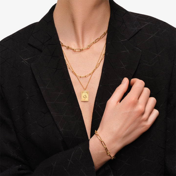 Tarot Lovers Pendant Gold