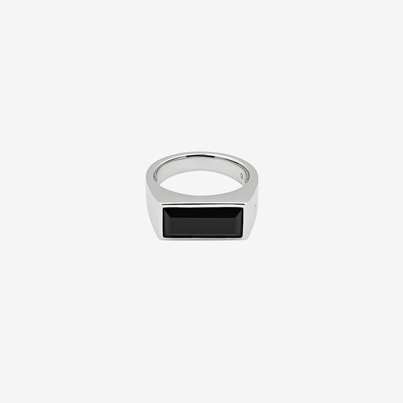 Peaky Ring Polished Onyx Silver Jewellery