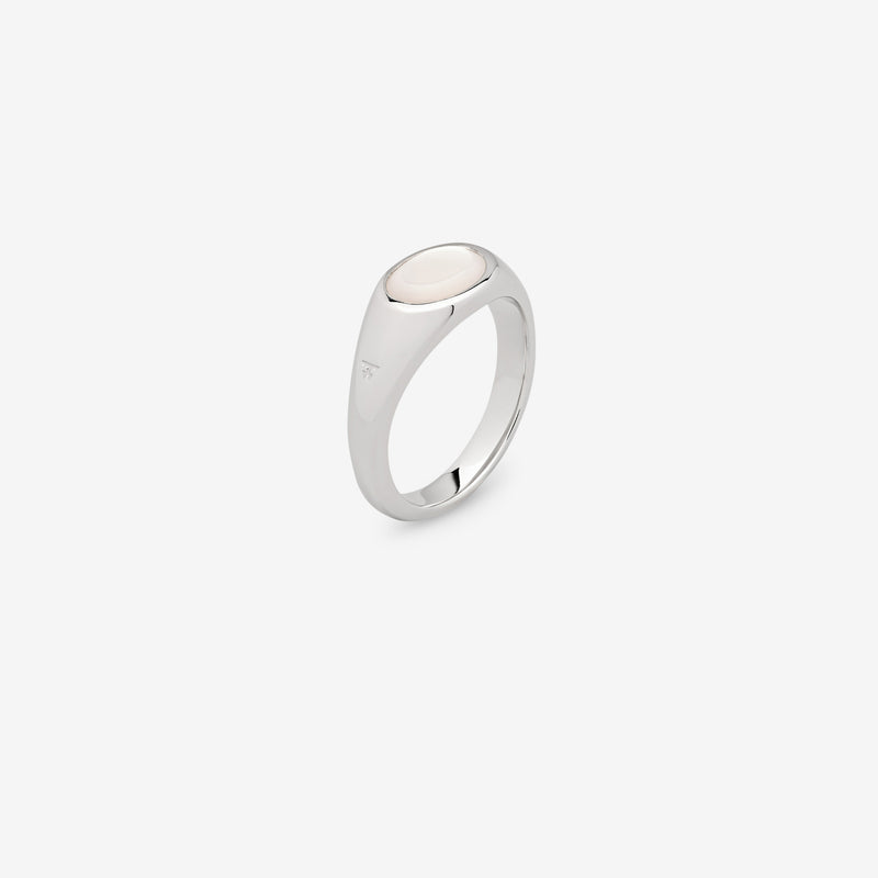 Joe Ring White Mother of Pearl Silver Jewellery