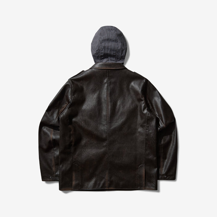 Eco Leather Service Jacket Burnt Brown