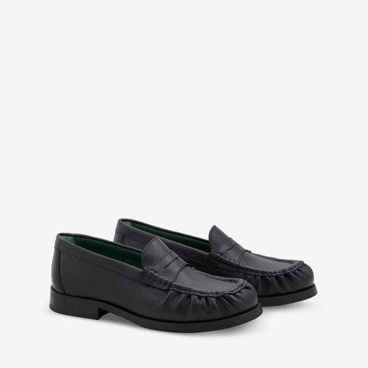 Ogee Black Grain Leather Front