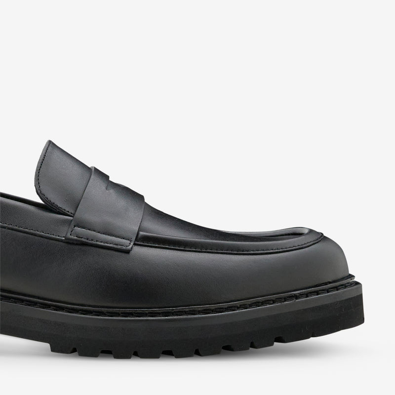 Richee Penny Loafer Crust Leather Black
