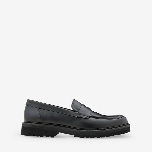 Richee Penny Loafer Crust Leather Black