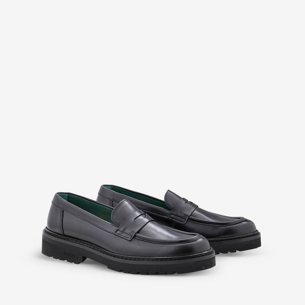 Women's Richee Penny Loafer Crust Leather Black