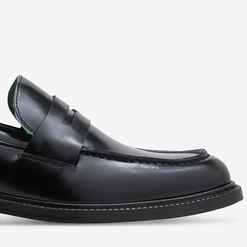 Townee Penny Loafer Black Polido Leather Footwear