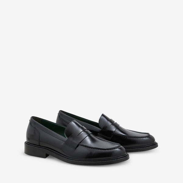 Townee Penny Loafer Black Polido Leather Footwear
