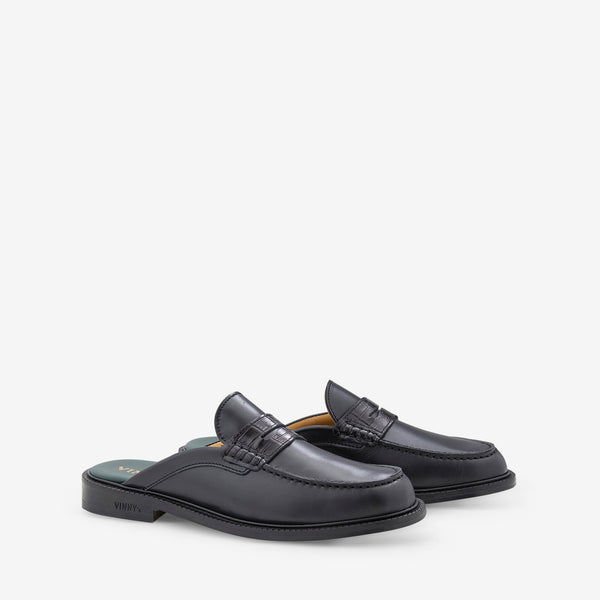 Yardee Mule Crust Leather | Black Croco