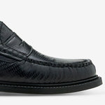 Yardee Moccasin Loafer Black Lizard Pattern