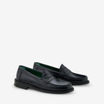 Yardee Moccasin Loafer Black Lizard Pattern