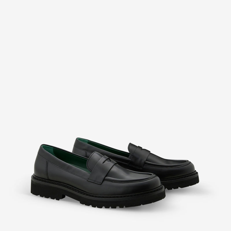 Women's Richee Penny Loafer Black Nappa Leather Footwear