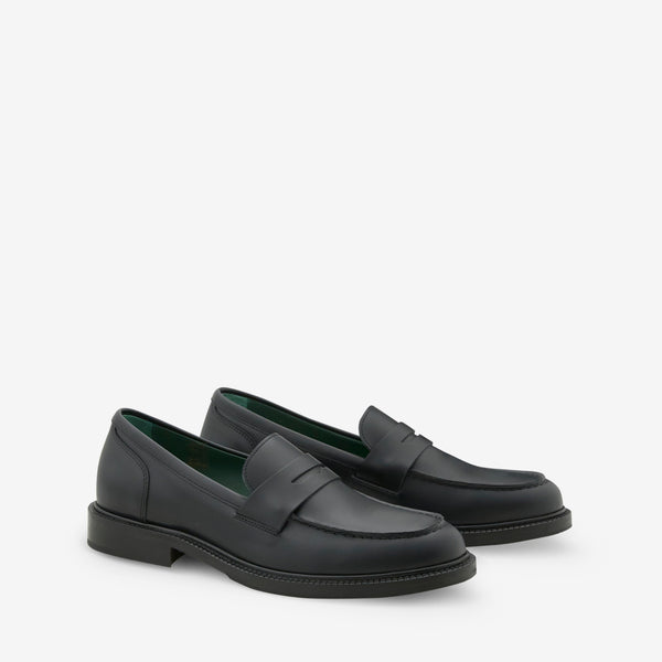 Townee Penny Loafer Black Polido Leather Footwear