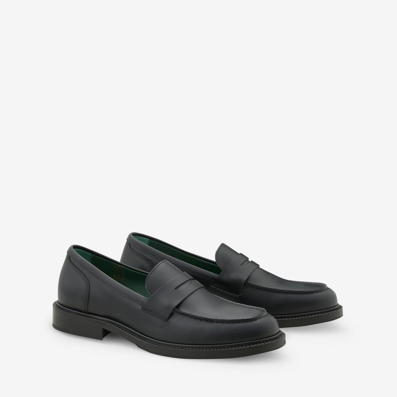 Townee Penny Loafer Black Polido Leather Footwear