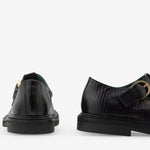 Vinnee T-Strap Derby Black Lizard Pattern