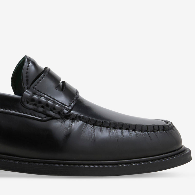 Yardee Moccasin Loafer Black Polido Leather Footwear