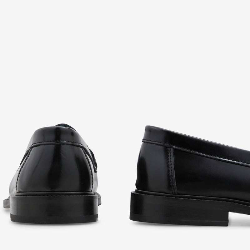 Yardee Moccasin Loafer Black Polido Leather Footwear