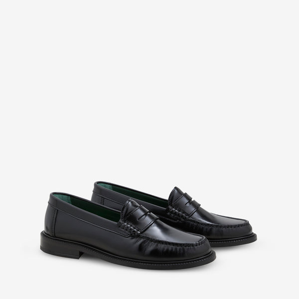 Yardee Moccasin Loafer Black Polido Leather Footwear