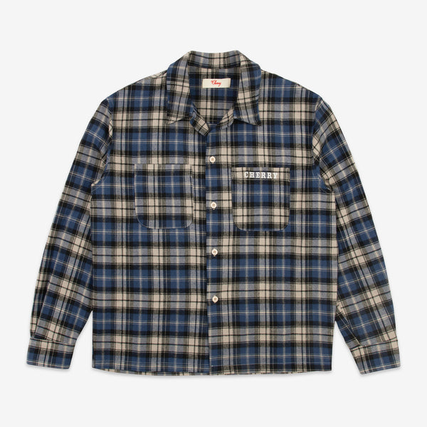 Western Boxy Plaid Shirt Royal Blue Shirts