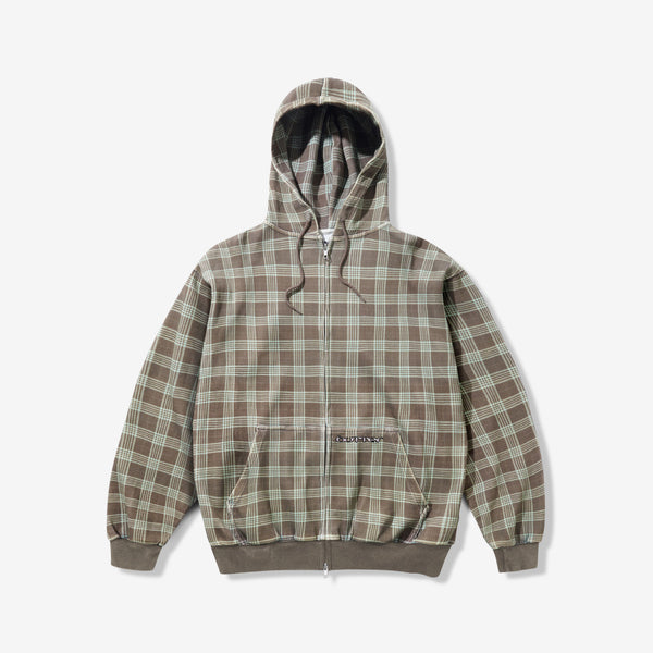 Waffle Zip-Thru Hood Plaid Jumpers