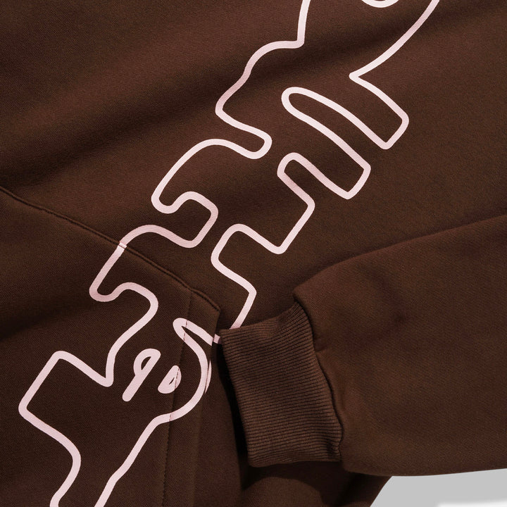 Warped Pullover Hood Dark Brown