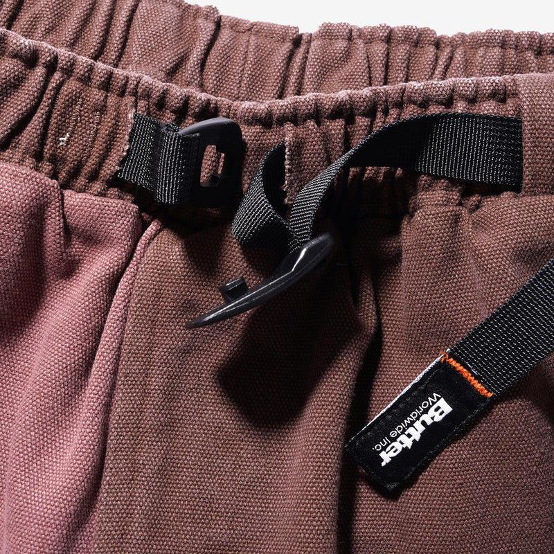 Washed Canvas Patchwork Pants Washed Burgundy