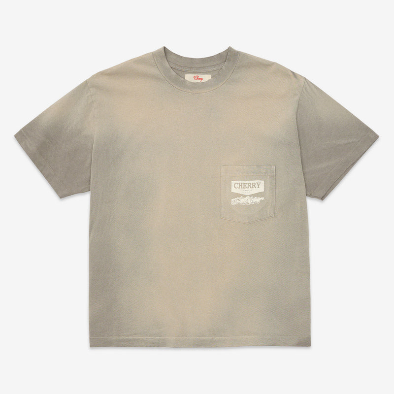 Western Chevron Boxy Pocket T-Shirt Smoke Tees