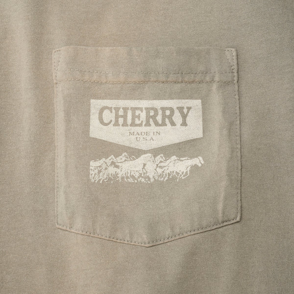 Western Chevron Boxy Pocket T-Shirt Smoke Tees