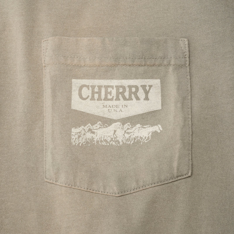 Western Chevron Boxy Pocket T-Shirt Smoke Tees