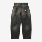 Wide Cut Denim Jeans Faded Brown Wash