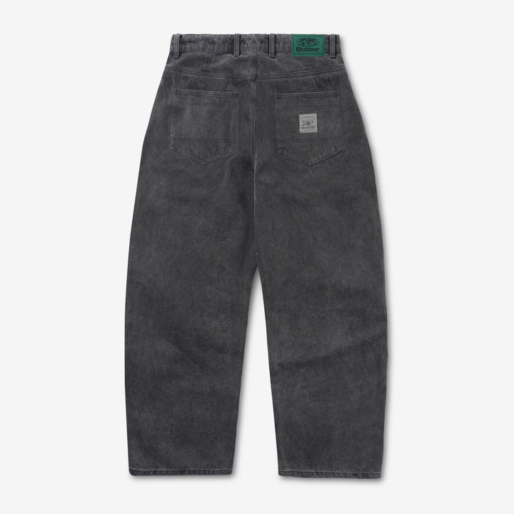 Wide Cut Denim Jeans Rinsed Black