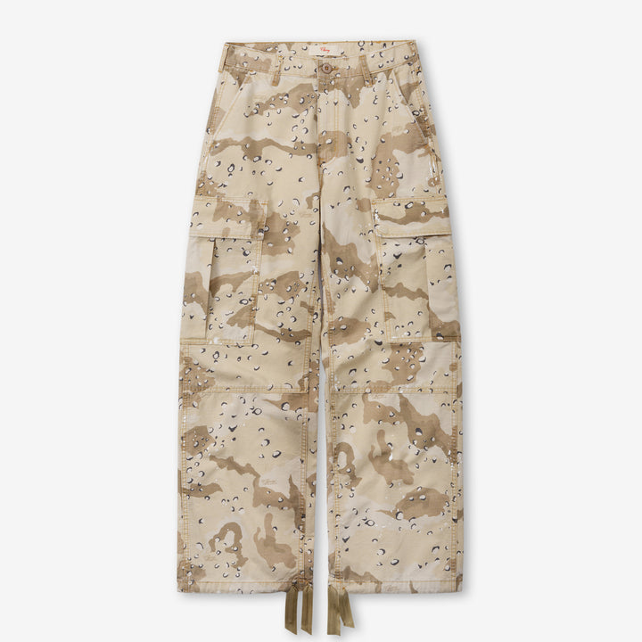 Wide Leg Cargo Pants Desert Storm Front