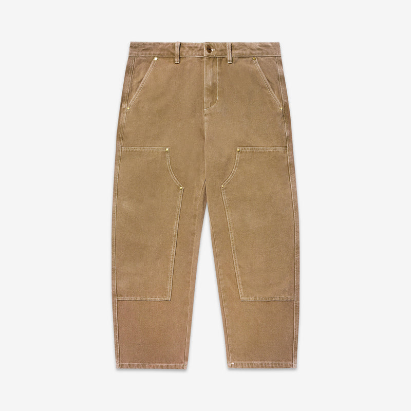 Work Double Knee Pant Washed Brown