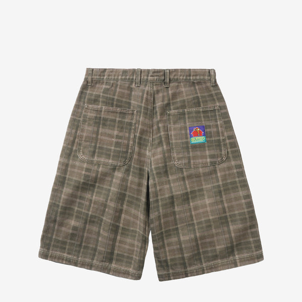 Work Shorts Washed Plaid Shorts