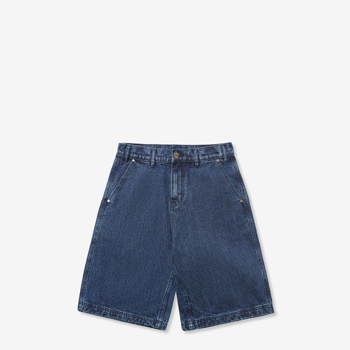Work Shorts Worn Indigo Front