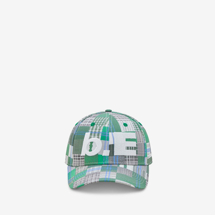 B.E Hat Green Mix Checker Front