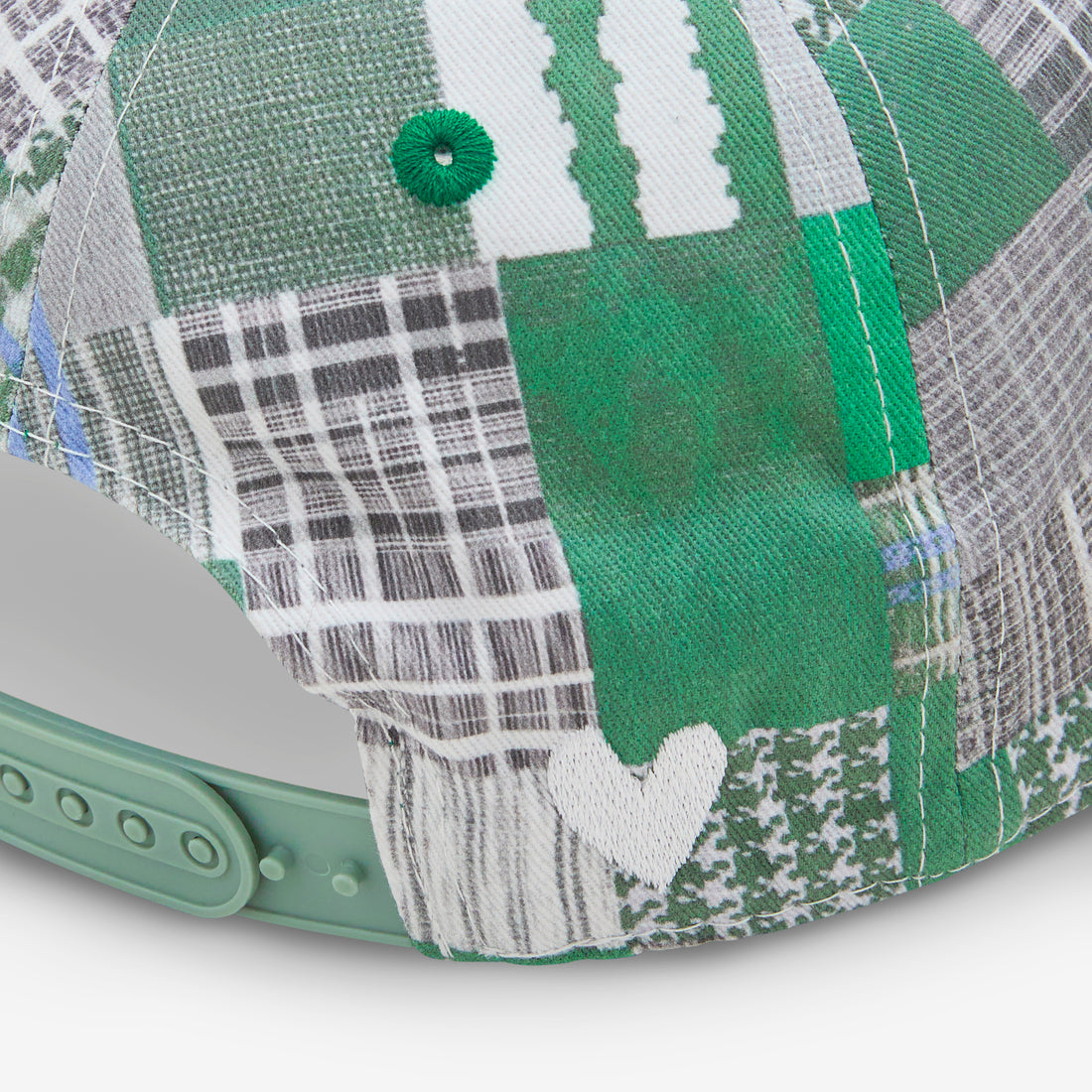 B.E Hat Green Mix Checker Headwear