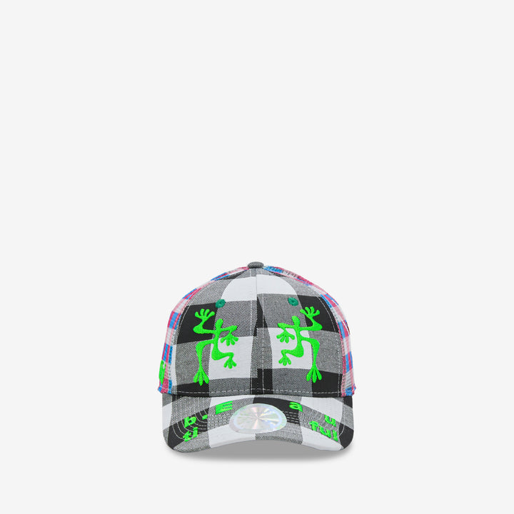 Biyu Hat Black Buffalo Check | Pink | Blue Front