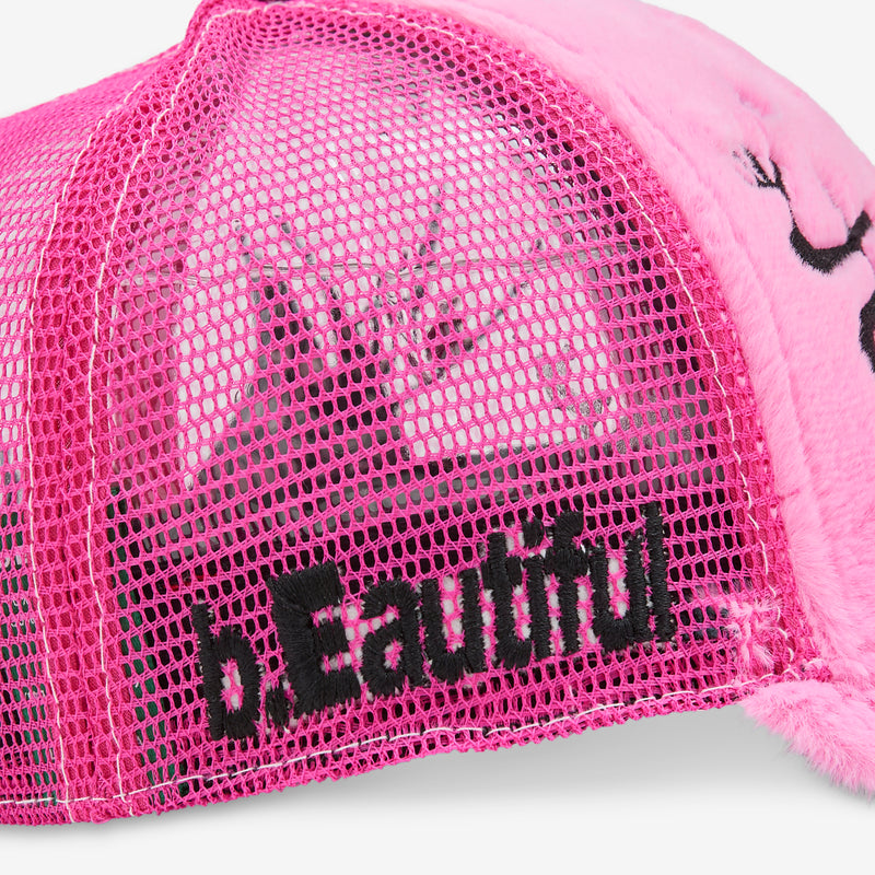 Biyu Trucker Hat Pink Plush | Pink Camo Headwear