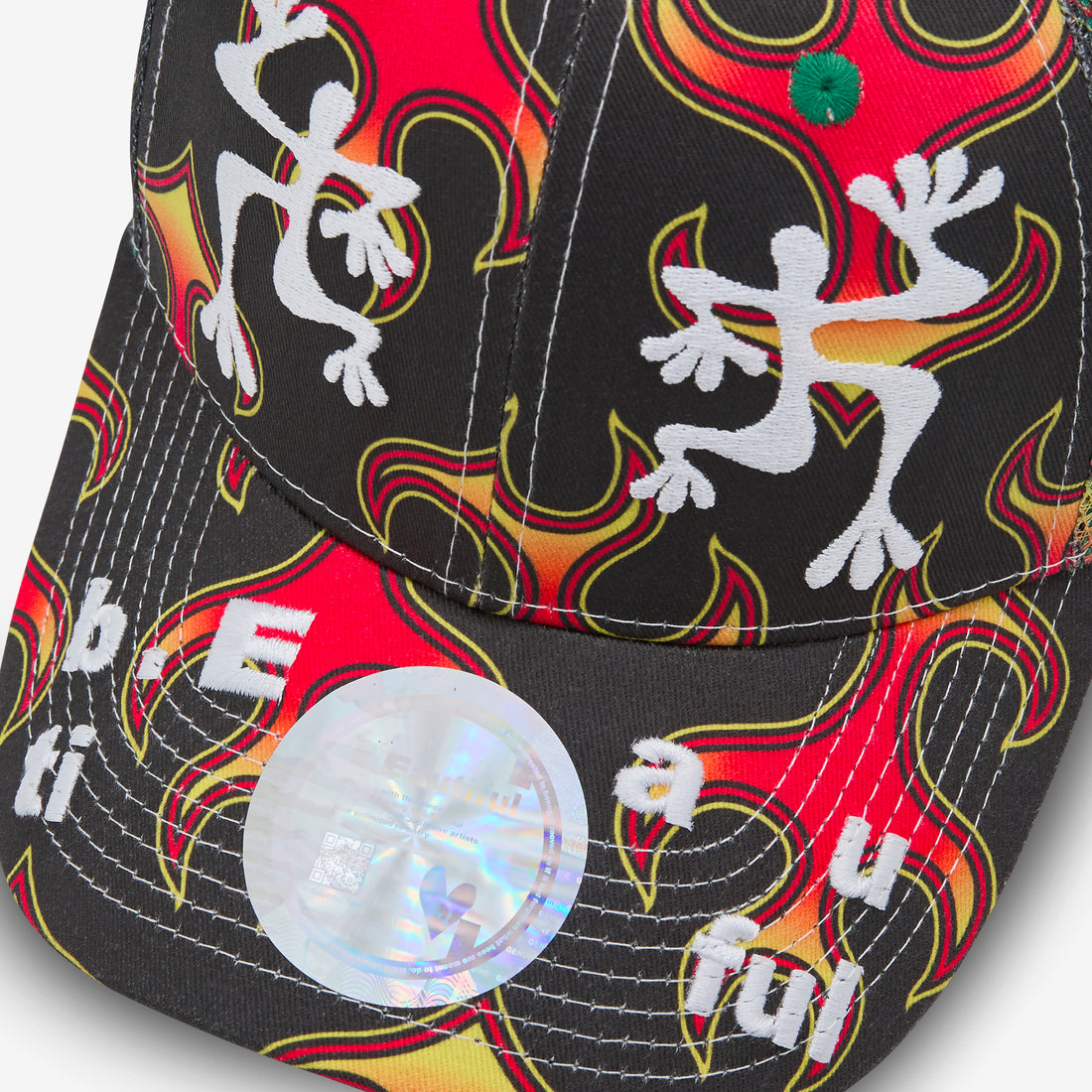 Biyu Hat Red Flame | Black Headwear
