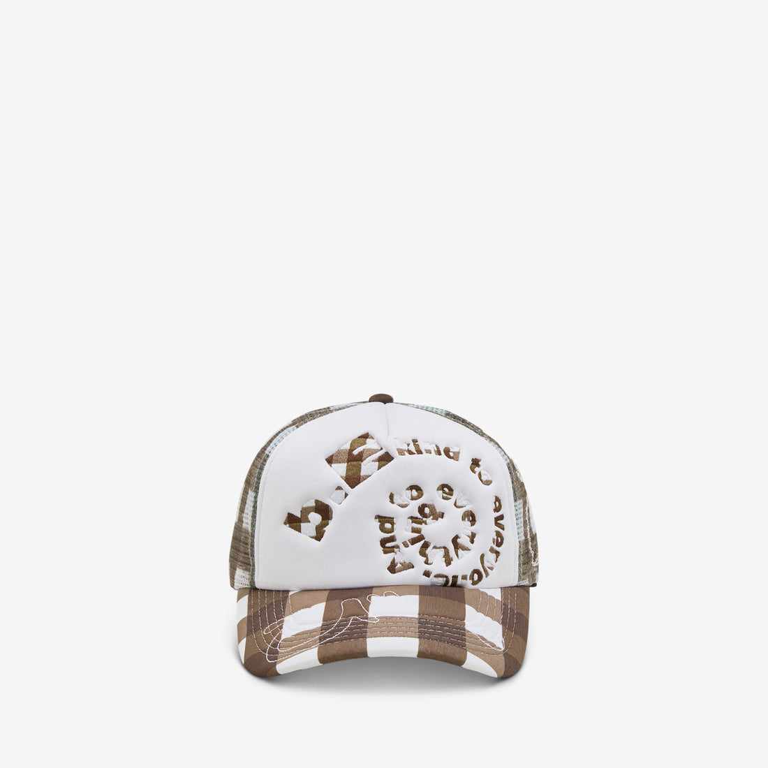 Bi Foam Trucker Hat Brown Checker Headwear